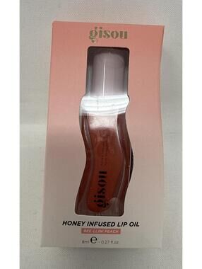 NEW Gisou Honey Infused Bee-llini Peach Lip Oil 8 Ml.  NIB  CJ # 102